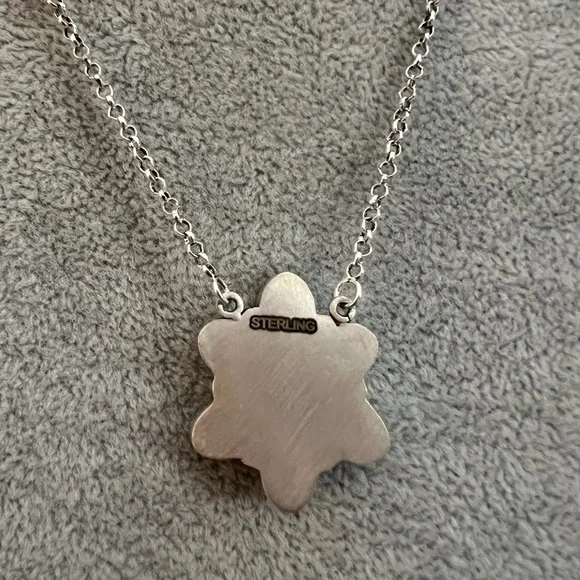 ❤️ Sonoran Gold Turquoise Cluster Pendant Brushed Sterling 18 - 20” Adj Necklace - Picture 6 of 13